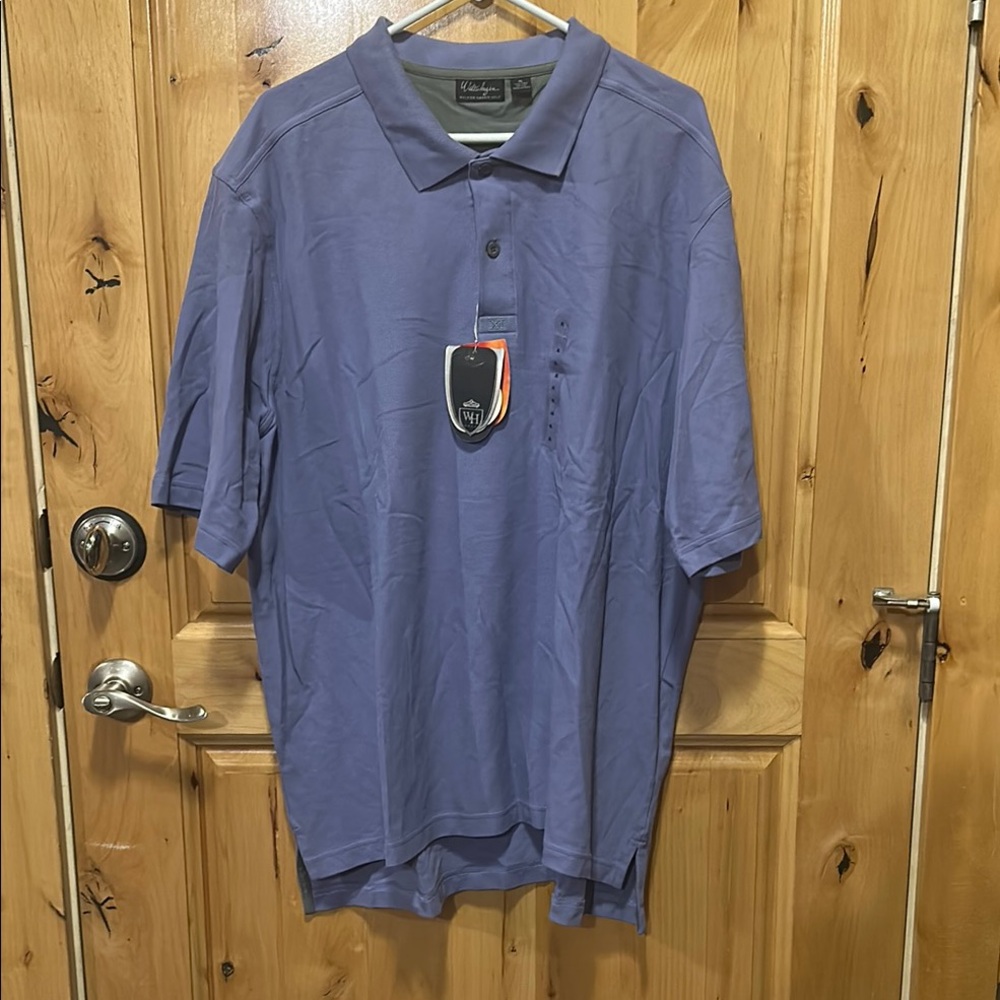Walter Hagan Blue Polo Shirt Classic Knit Golf Shirt Sz XL